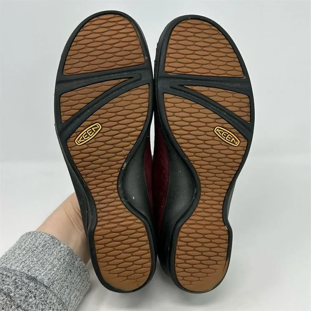 KEEN Women's Red Leather Slip-On Clog Loafers Size 10 Casual Comfort - Picture 10 of 15
